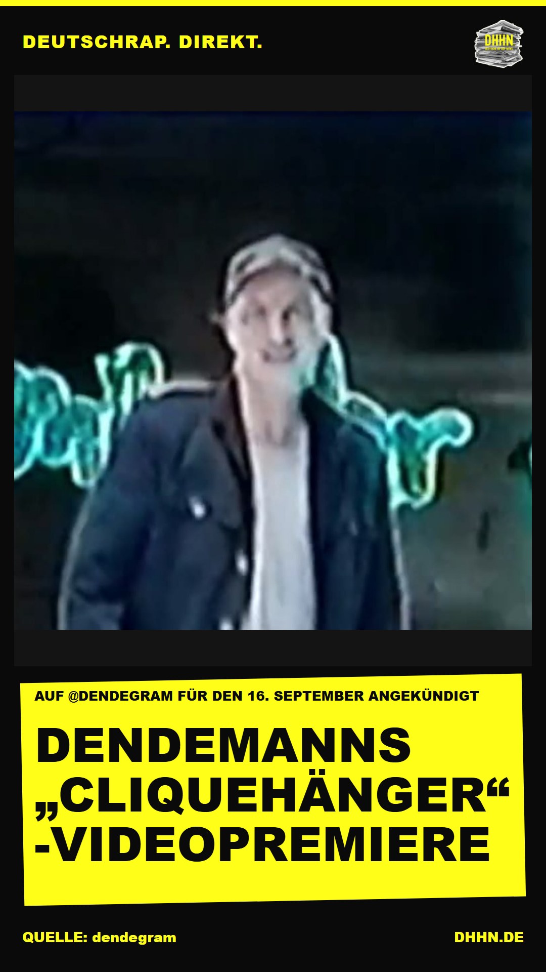 Dendemann kündigt „CLIQUEHÄNGER“-Videopremiere für den 16. September an