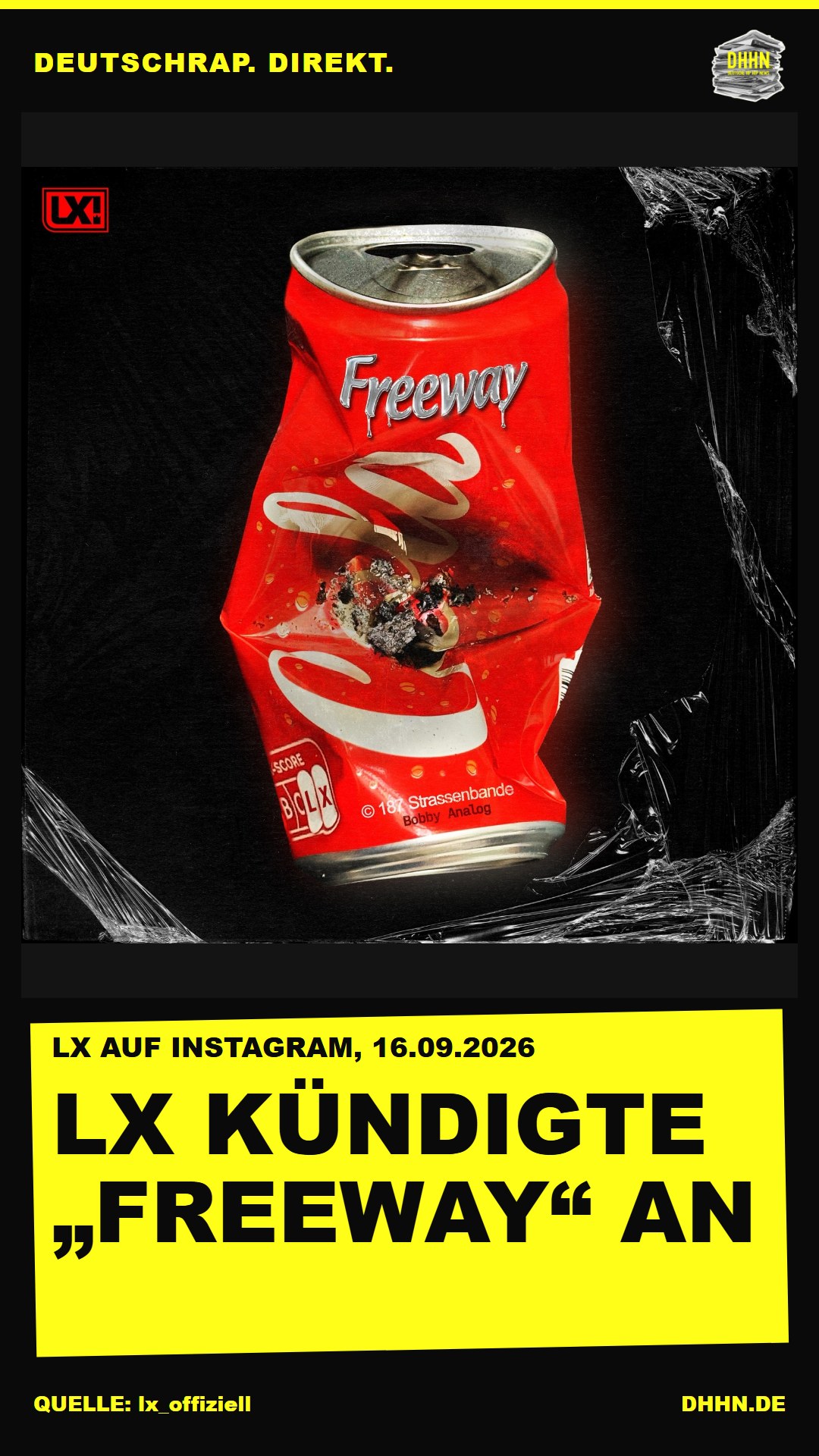 LX kündigte „FREEWAY“ an: „Morgen 23:59“ im Post vom 16. September